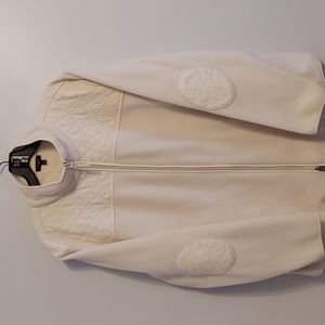Talbots White Fleece Zip up  2X